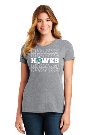 Herbert Akins Spirit Wear 23/24 On-Demand-Port and Co Ladies Favorite Shirt Hawks Logo