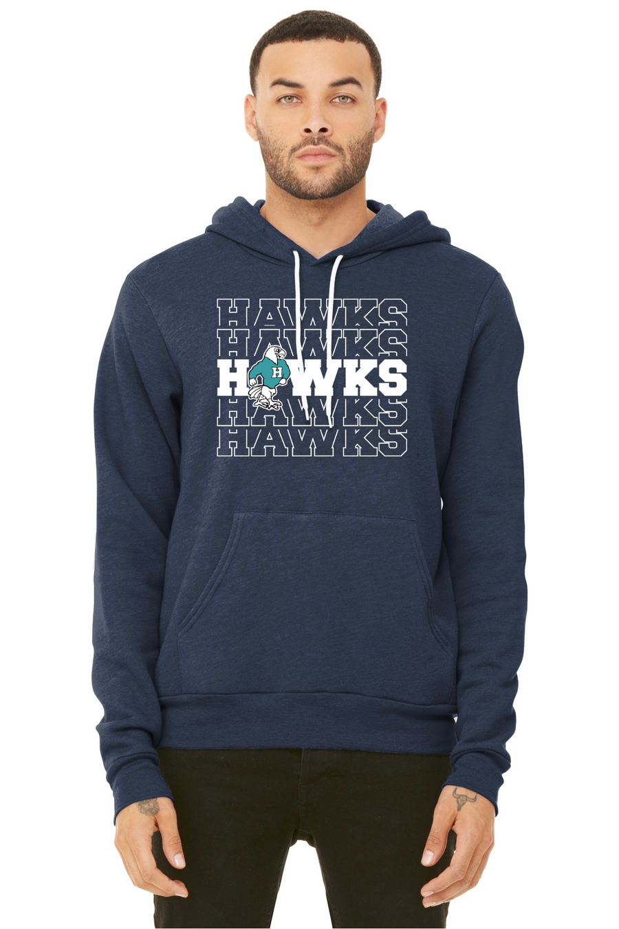 Herbert Akins Spirit Wear 23/24 On-Demand-BELLA+CANVAS Premium Fleece Hoodie Hawks Logo