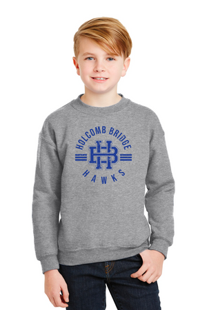 Holcomb Bridge Middle School Spirit Wear 23/24 On-Demand-Unisex Crewneck Sweatshirt HB Blue Logo