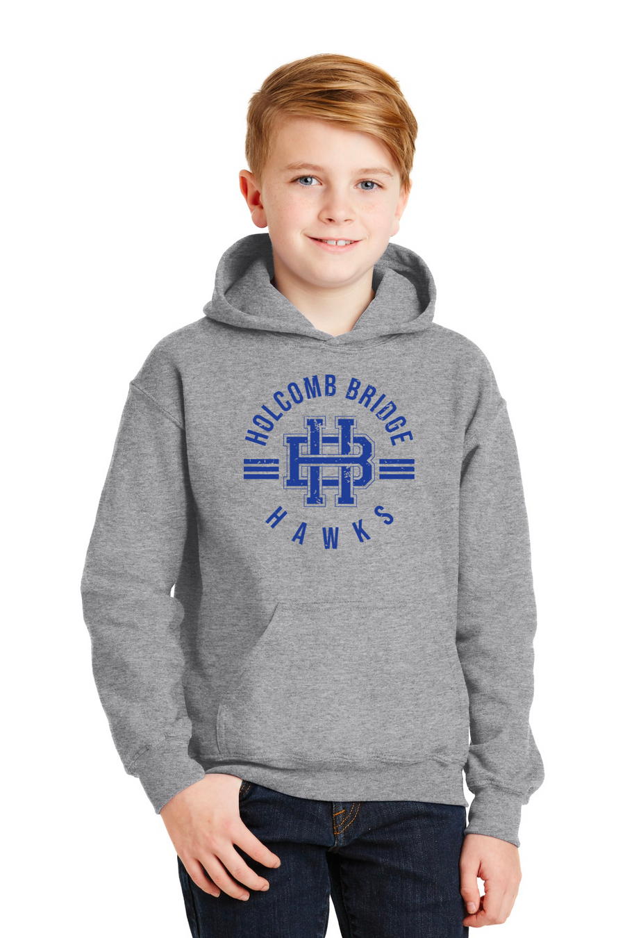 Holcomb Bridge Middle School Spirit Wear 23/24 On-Demand-Unisex Hoodie HB Blue Logo