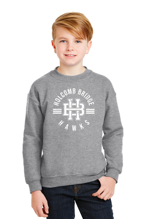 Holcomb Bridge Middle School Spirit Wear 23/24 On-Demand-Unisex Crewneck Sweatshirt HB White Logo