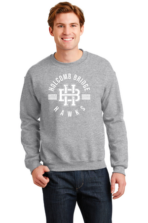 Holcomb Bridge Middle School Spirit Wear 23/24 On-Demand-Unisex Crewneck Sweatshirt HB White Logo