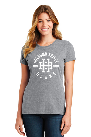 Holcomb Bridge Middle School Spirit Wear 23/24 On-Demand-Port and Co Ladies Favorite Shirt HB White Logo