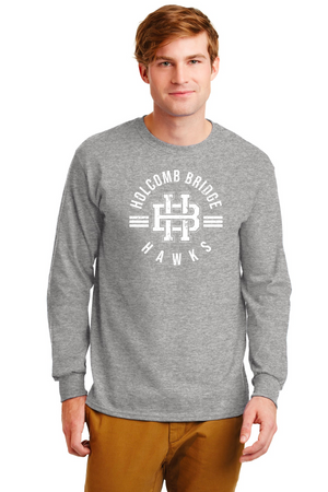 Holcomb Bridge Middle School Spirit Wear 23/24 On-Demand-Unisex Long Sleeve Shirt HB White Logo