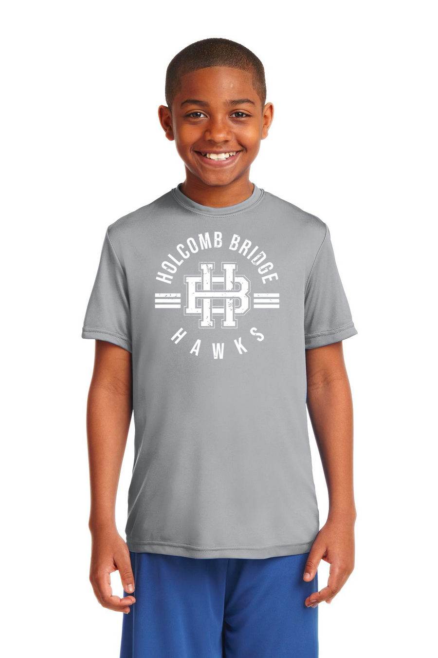 Holcomb Bridge Middle School Spirit Wear 23/24 On-Demand-Unisex Dry-Fit Shirt HB White Logo
