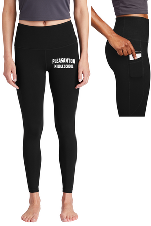 Pleasanton Middle School Physical Education-Sport-Tek Ladies 7/8 Leggings w/ Pockets