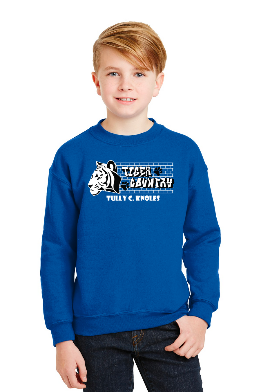 Tully C Knoles - Spirit Wear 23/24 On-Demand-Unisex Crewneck Sweatshirt Tiger Country Logo