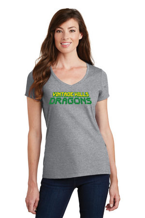 Vintage Hills Spirit Wear 2023-24 On-Demand-Port and Co Ladies V-Neck Vintage Dragons