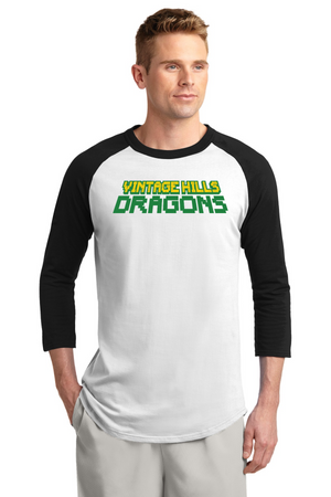 Vintage Hills Spirit Wear 2023-24 On-Demand-Unisex Baseball Tee Vintage Dragons