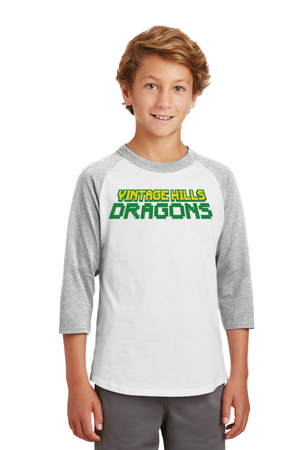 Vintage Hills Spirit Wear 2023-24 On-Demand-Unisex Baseball Tee Vintage Dragons