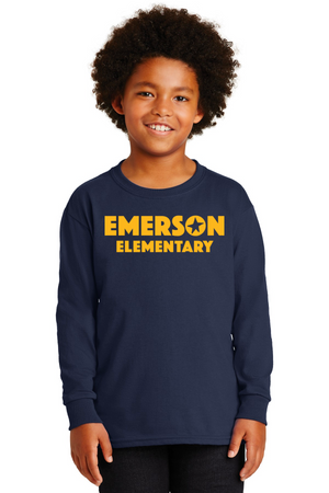 Emerson Stars Spirit Wear On-Demand-Unisex Long Sleeve Shirt Yellow Gold Logo