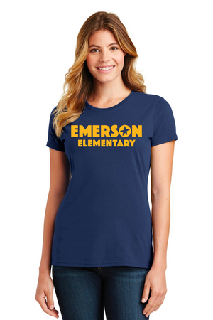 Emerson Stars Spirit Wear On-Demand-Port and Co Ladies Favorite Shirt Yellow Gold Logo