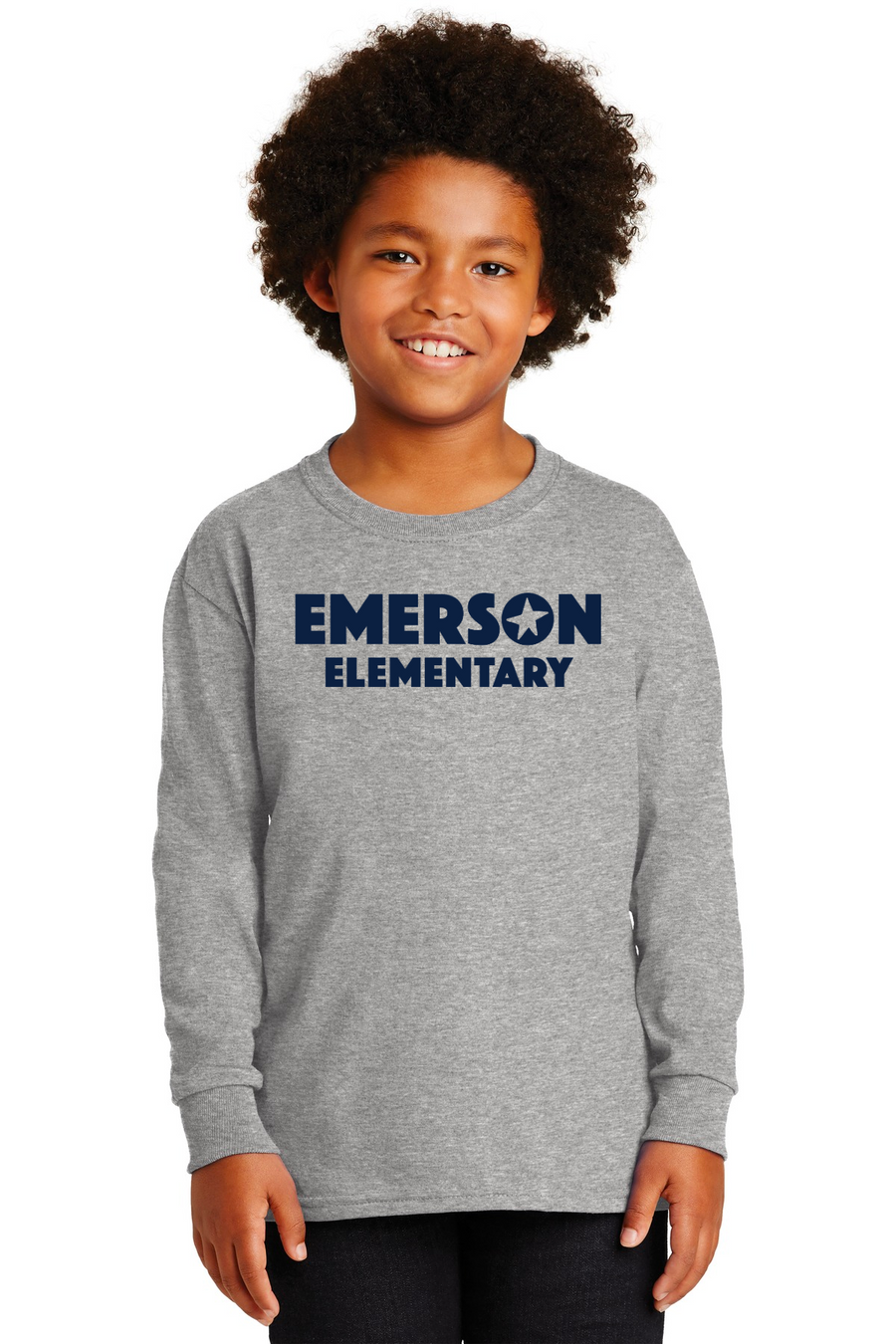 Emerson Stars Spirit Wear On-Demand-Unisex Long Sleeve Shirt Blue Navy Logo