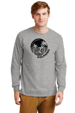 La Costa Meadows Spirit Wear 2023-24 On-Demand-Unisex Long Sleeve Shirt Black Dolphin Logo