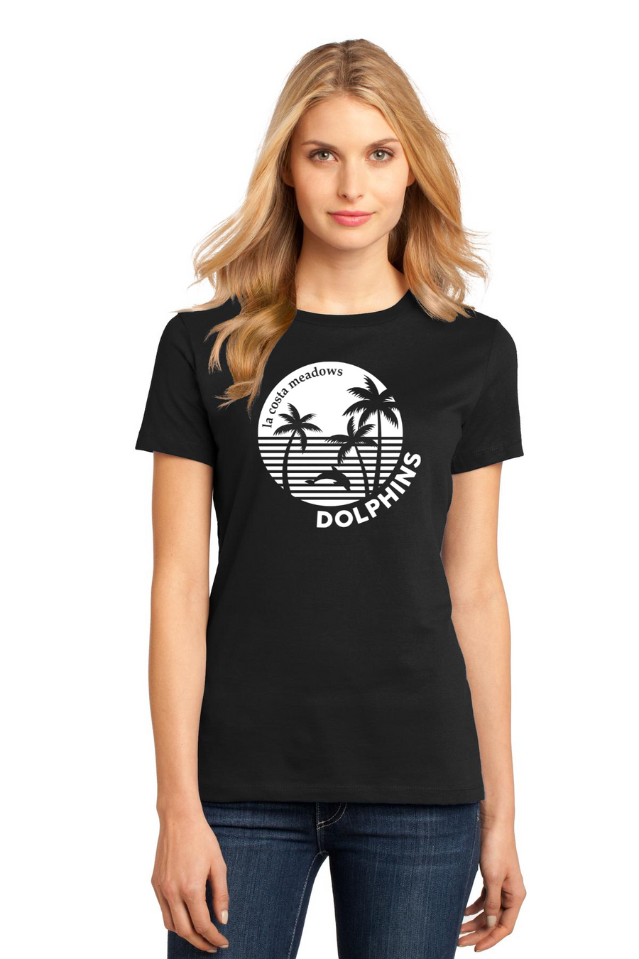 La Costa Meadows Spirit Wear 2023-24 On-Demand-Womens Tee White Dolphin Logo