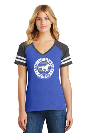 Myakka City Elementary Spirit Wear 2023/24 On-Demand-District Ladies Game V-Neck Tee Circle Logo