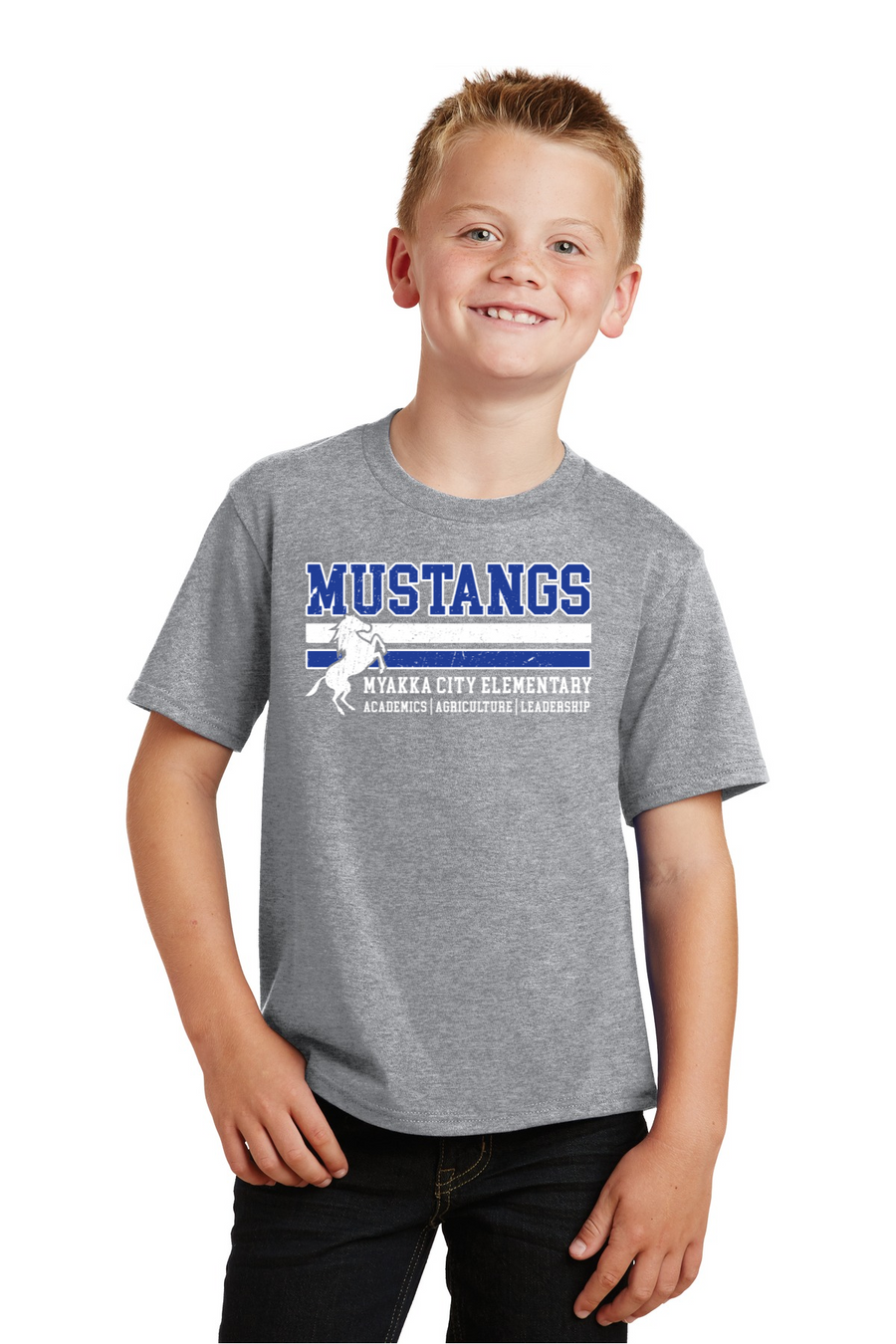 Myakka City Elementary Spirit Wear 2023/24 On-Demand-Premium Soft Unisex T-Shirt Stripe Logo