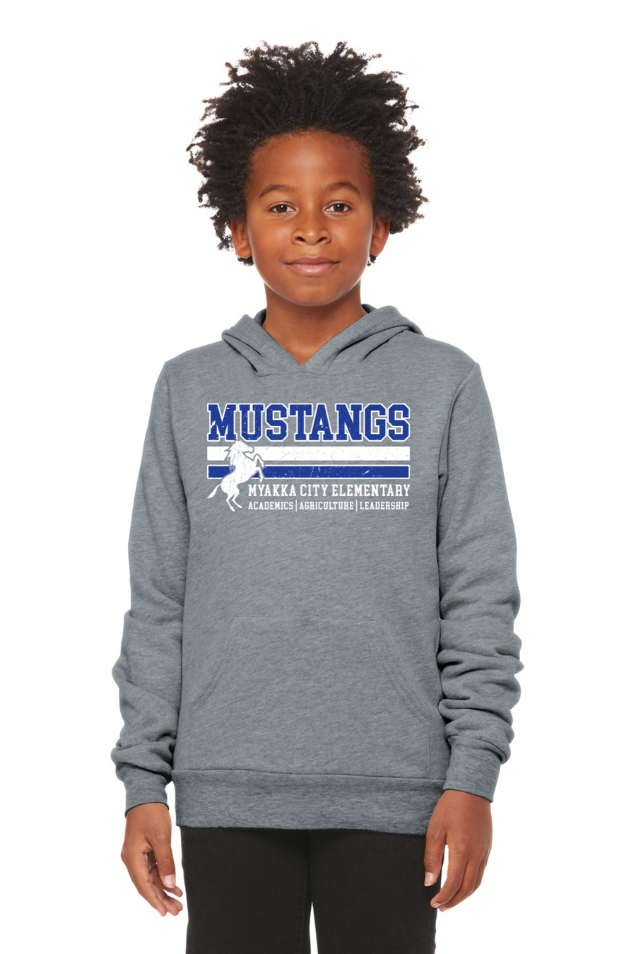 Myakka City Elementary Spirit Wear 2023/24 On-Demand-BELLA+CANVAS Premium Fleece Hoodie Stripe Logo