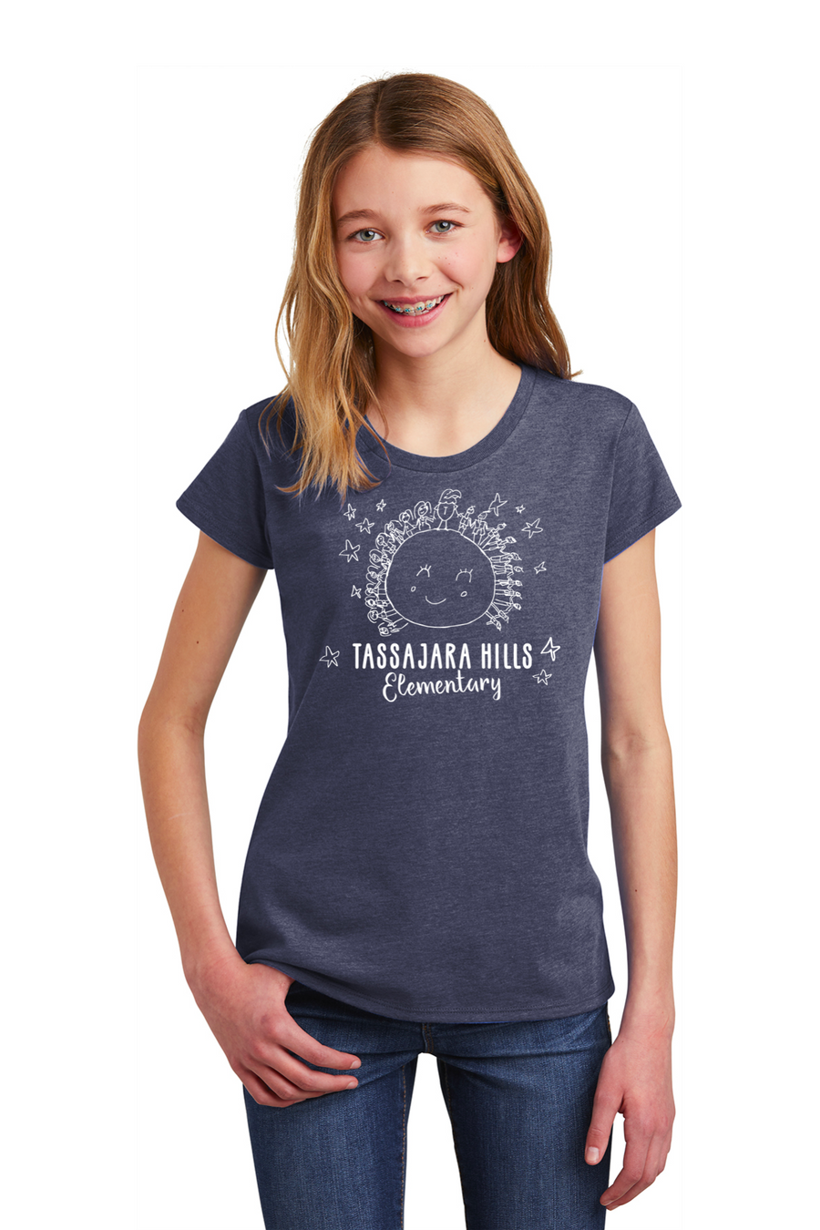 Tassajara Hills Elementary Spirit Wear 2023/24 On-Demand-Youth District Girls Tee Earth Logo