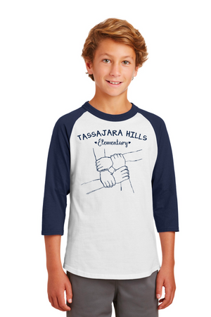 Tassajara Hills Elementary Spirit Wear 2023/24 On-Demand-Unisex Baseball Tee Hands Logo