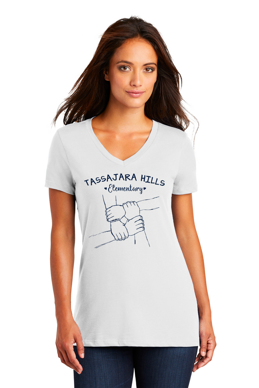 Tassajara Hills Elementary Spirit Wear 2023/24 On-Demand-Premium District Womens V-Neck Hands Logo