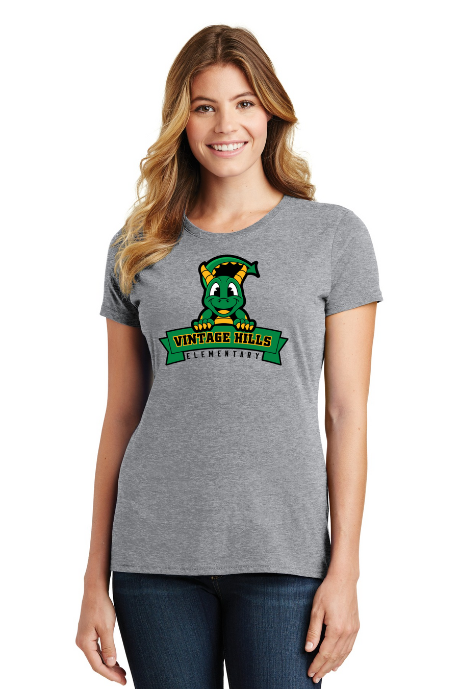 Vintage Hills Spirit Wear 2023-24 On-Demand-Port and Co Ladies Favorite Shirt Dragon Mascot Logo