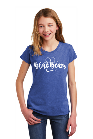 Mashburn Elementary - 23/24 Spirit Wear On-Demand-Youth District Girls Tee Blue Bears Logo