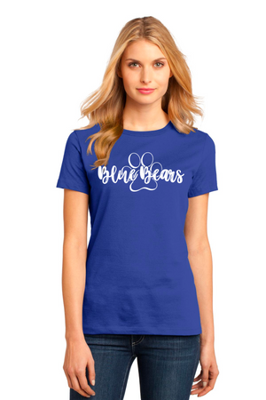 Mashburn Elementary - 23/24 Spirit Wear On-Demand-Premium District Womens Tee Blue Bears Logo