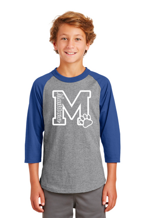 Mashburn Elementary - 23/24 Spirit Wear On-Demand-Unisex Baseball Tee Mashburn Logo