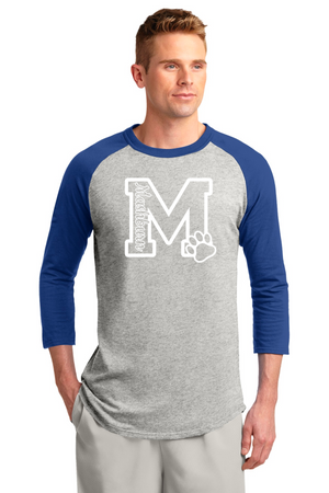 Mashburn Elementary - 23/24 Spirit Wear On-Demand-Unisex Baseball Tee Mashburn Logo