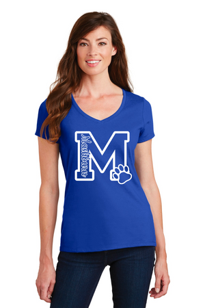 Mashburn Elementary - 23/24 Spirit Wear On-Demand-Port and Co Ladies V-Neck Mashburn Logo