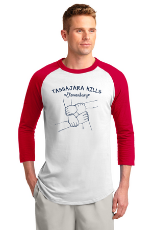 Tassajara Hills Elementary Spirit Wear 2023/24 On-Demand-Unisex Baseball Tee Hands Logo