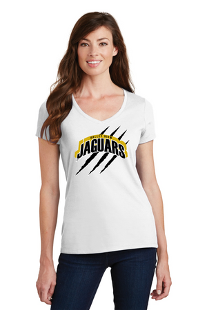 Valley View Middle School On-Demand Spirit Wear-Port and Co Ladies V-Neck Claw Logo