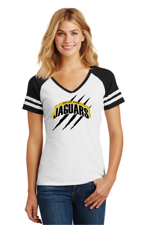 Valley View Middle School On-Demand Spirit Wear-District Ladies Game V-Neck Tee Claw Logo