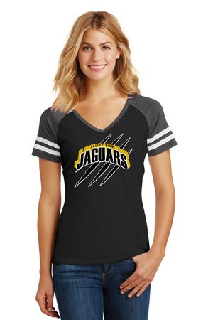 Valley View Middle School On-Demand Spirit Wear-District Ladies Game V-Neck Tee Claw Logo