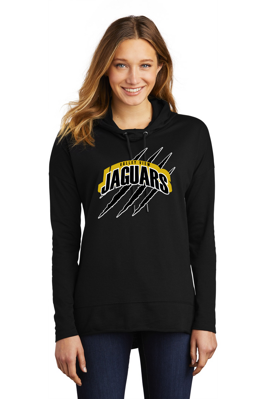 Valley View Middle School On-Demand Spirit Wear-District Womens Featherweight French Terry Hoodie Claw Logo