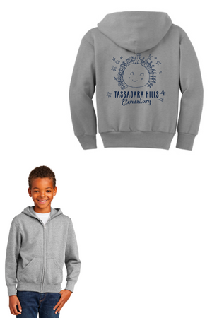 Tassajara Hills Elementary Spirit Wear 2023/24 On-Demand-Youth Full-Zip Hooded Sweatshirt Earth Logo