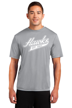 Holcomb Bridge Middle School Spirit Wear 23/24 On-Demand-Unisex Dry-Fit Shirt Cursive Hawks Logo