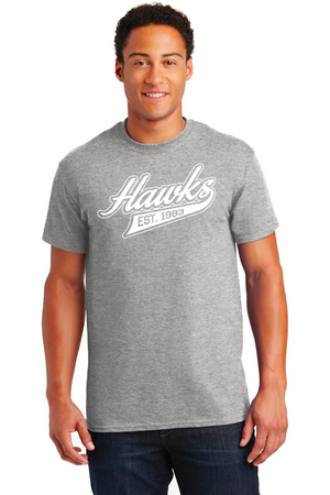 Holcomb Bridge Middle School Spirit Wear 23/24 On-Demand-Unisex T-Shirt Cursive Hawks Logo