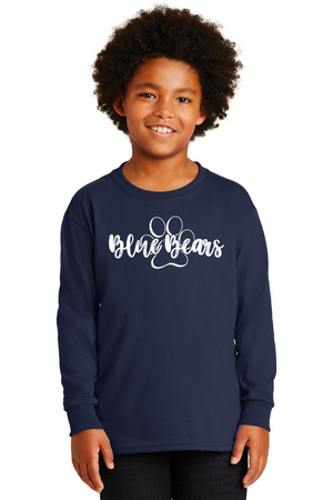 Mashburn Elementary - 23/24 Spirit Wear On-Demand-Unisex Long Sleeve Shirt Blue Bears Logo