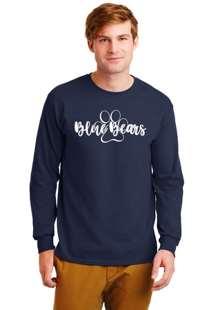 Mashburn Elementary - 23/24 Spirit Wear On-Demand-Unisex Long Sleeve Shirt Blue Bears Logo