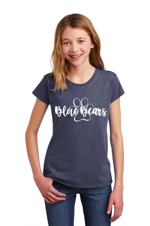 Mashburn Elementary - 23/24 Spirit Wear On-Demand-Youth District Girls Tee Blue Bears Logo