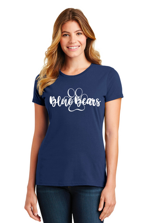 Mashburn Elementary - 23/24 Spirit Wear On-Demand-Port and Co Ladies Favorite Shirt Blue Bears Logo