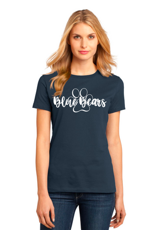 Mashburn Elementary - 23/24 Spirit Wear On-Demand-Premium District Womens Tee Blue Bears Logo