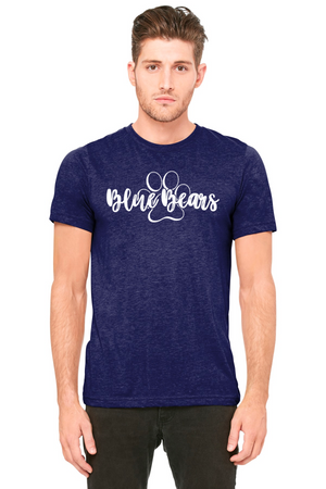 Mashburn Elementary - 23/24 Spirit Wear On-Demand-BELLA+CANVAS Triblend Short Sleeve Tee Blue Bears Logo