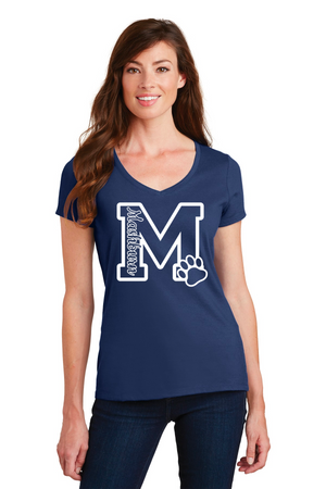 Mashburn Elementary - 23/24 Spirit Wear On-Demand-Port and Co Ladies V-Neck Mashburn Logo