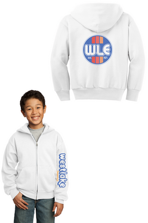 Westlake Elementary Spirit Wear 2023/24 On-Demand-Youth Full-Zip Hooded Sweatshirt w/ Blue Sleeve Logo