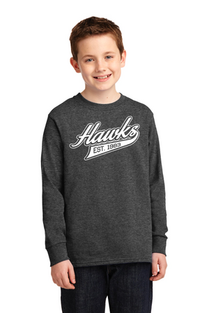 Holcomb Bridge Middle School Spirit Wear 23/24 On-Demand-Unisex Long Sleeve Shirt Cursive Hawks Logo