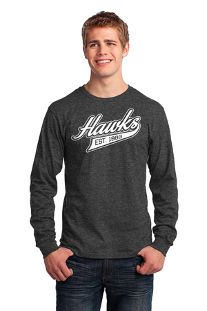 Holcomb Bridge Middle School Spirit Wear 23/24 On-Demand-Unisex Long Sleeve Shirt Cursive Hawks Logo