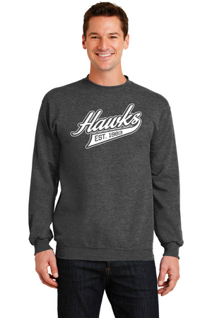 Holcomb Bridge Middle School Spirit Wear 23/24 On-Demand-Unisex Crewneck Sweatshirt Cursive Hawks Logo